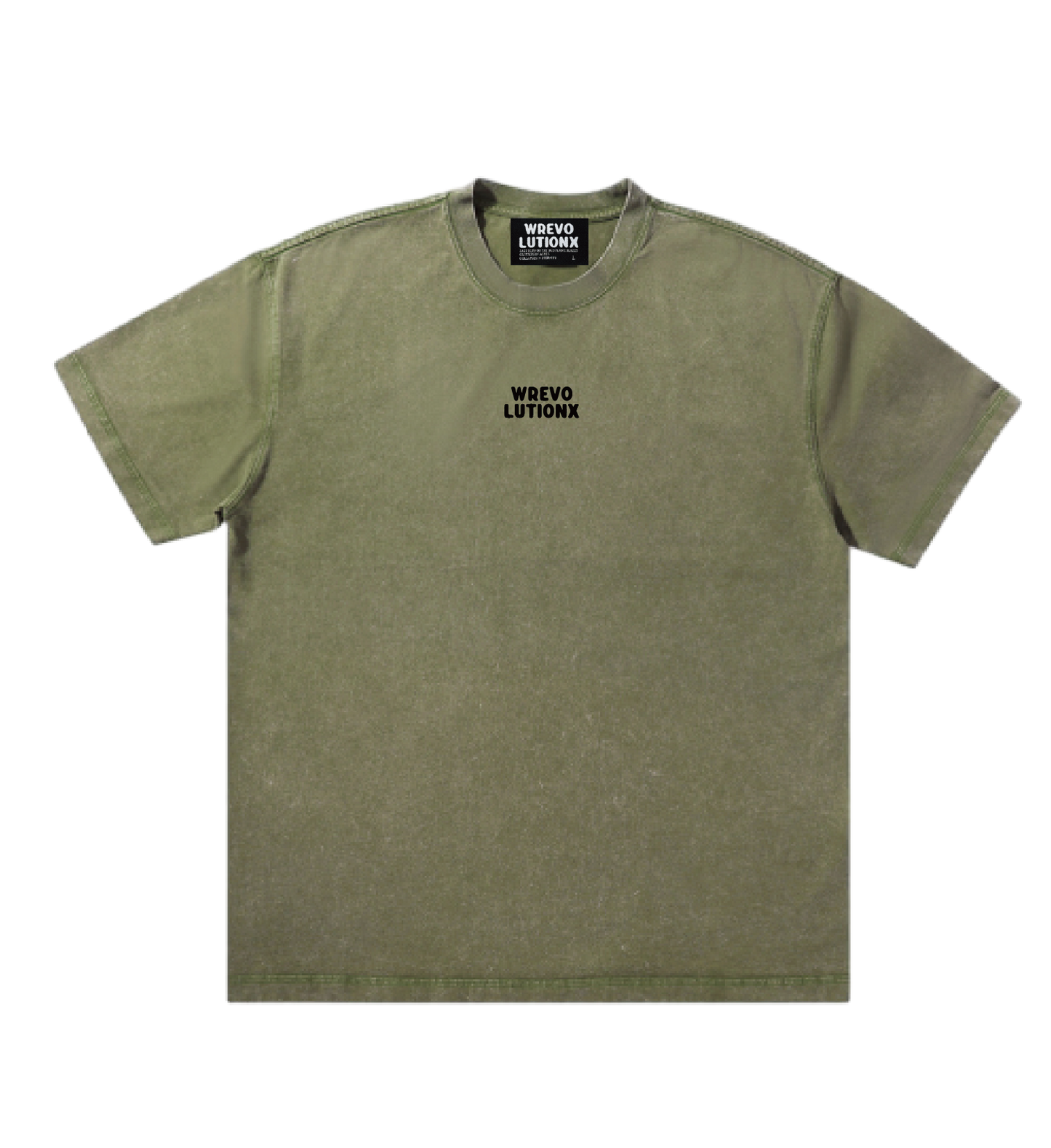 WREVOLUTIONX African Animals Matcha Green Textured Denim-Washed T-Shirt(Cheetah Hunter)