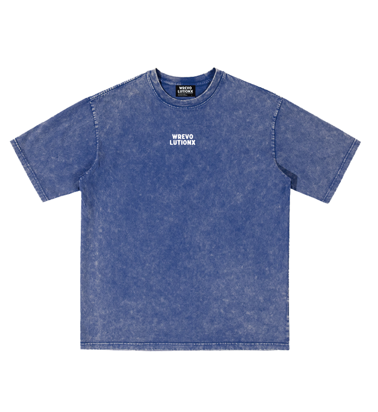 WREVOLUTIONX London Series - Navy Blue Denim Washed T-Shirt (Last Tube)