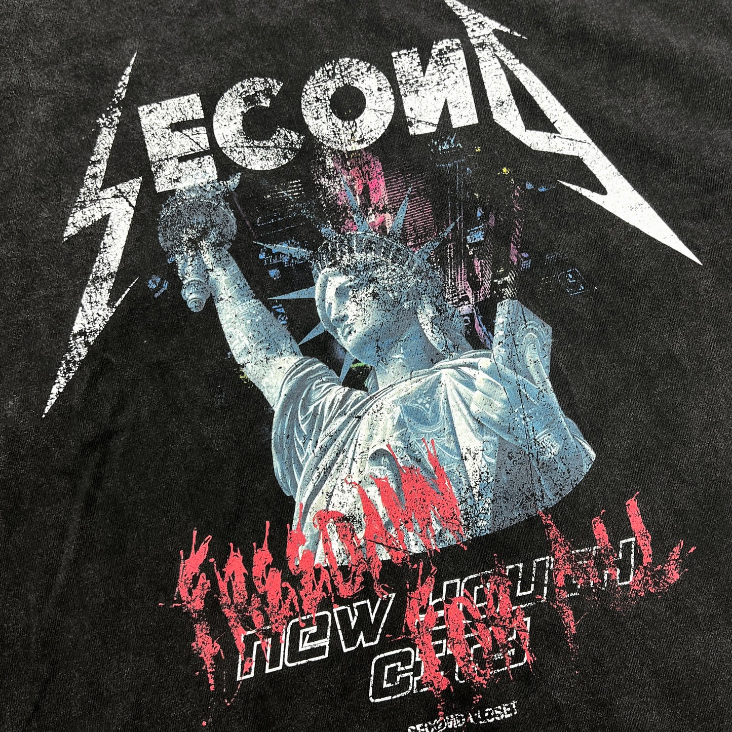 "FREEDANMN FOR ALL" WASHED CROPPED T-SHIRT