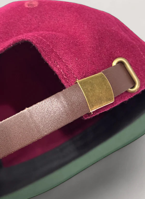 WOODBLOCK CLASSIC WB LOGO WOOL CAP - BURGUNDY