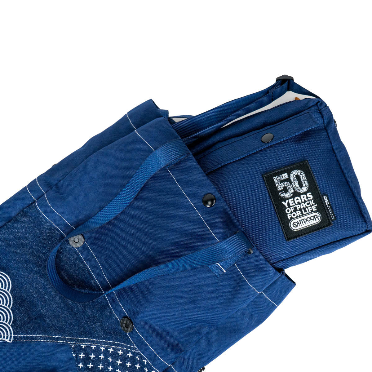 FF1410 FAIRFAX x OUTDOOR 50TH SASIKO 2 WAY MESSENGER TOTE