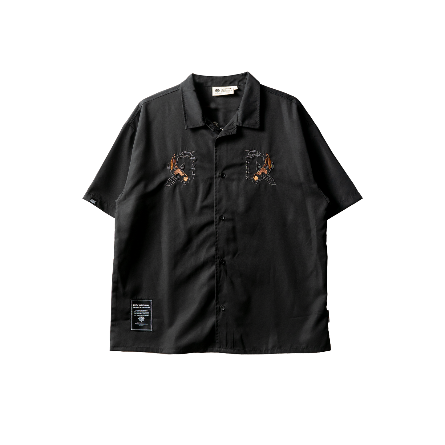 KOI OPEN COLLAR EMB. SHIRT - FFSH34