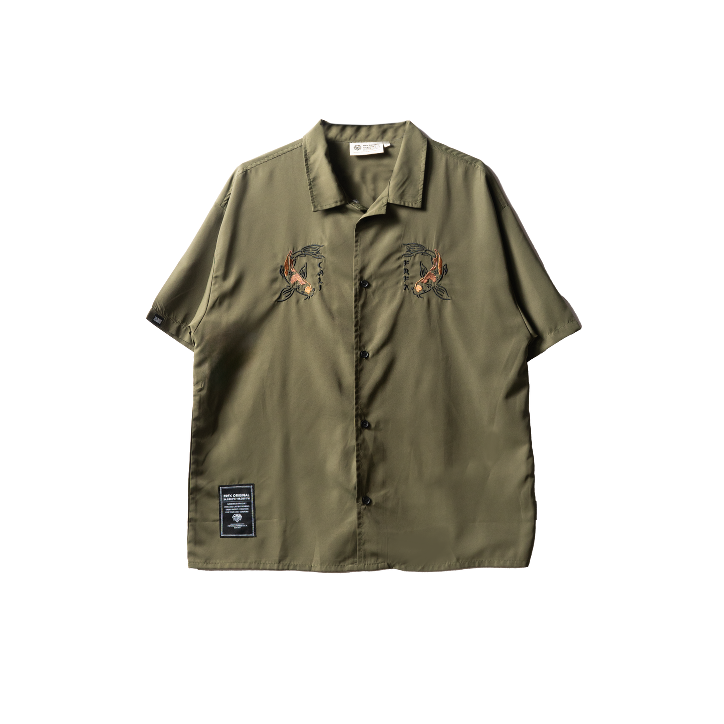KOI OPEN COLLAR EMB. SHIRT - FFSH34