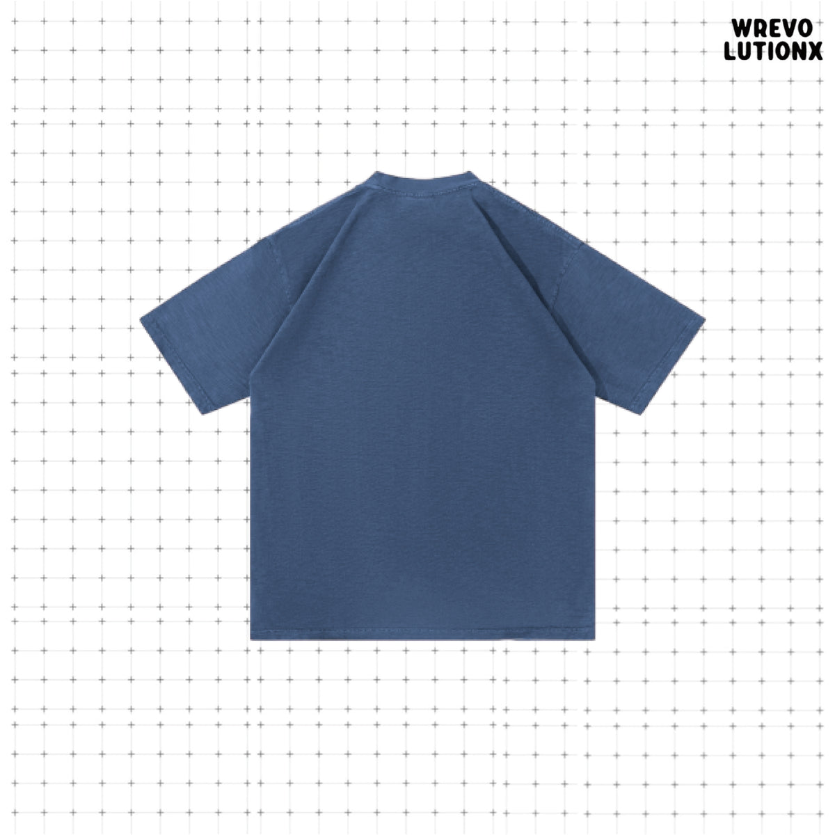 WREVOLUTIONX Classic Animals - Pure Blue Textured Denim-Washed Heavy‑Weight T-Shirt (Equestrian Duo)