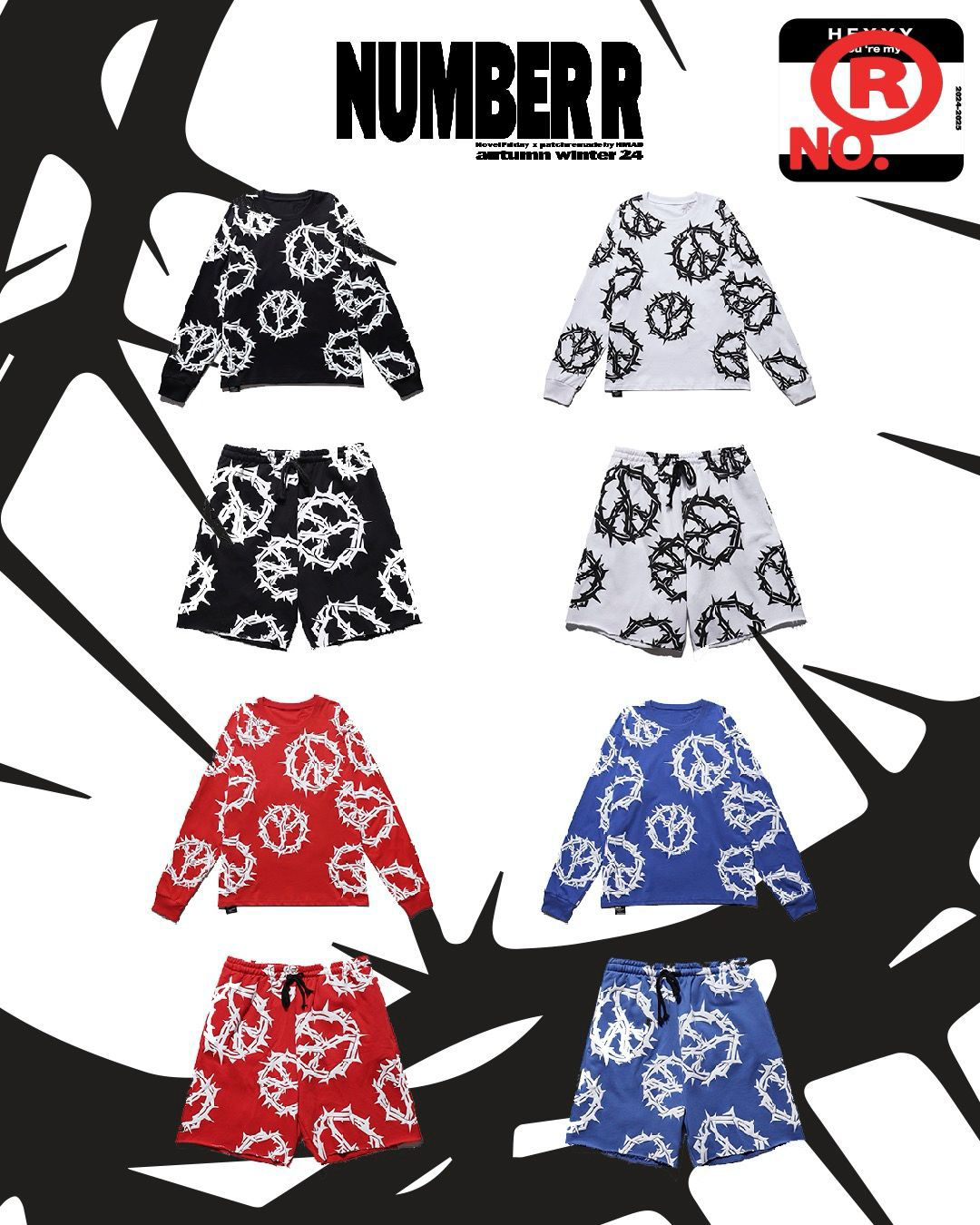 NUMBER R PEACE SHORTS (BLUE)-NR_00002_S_BE