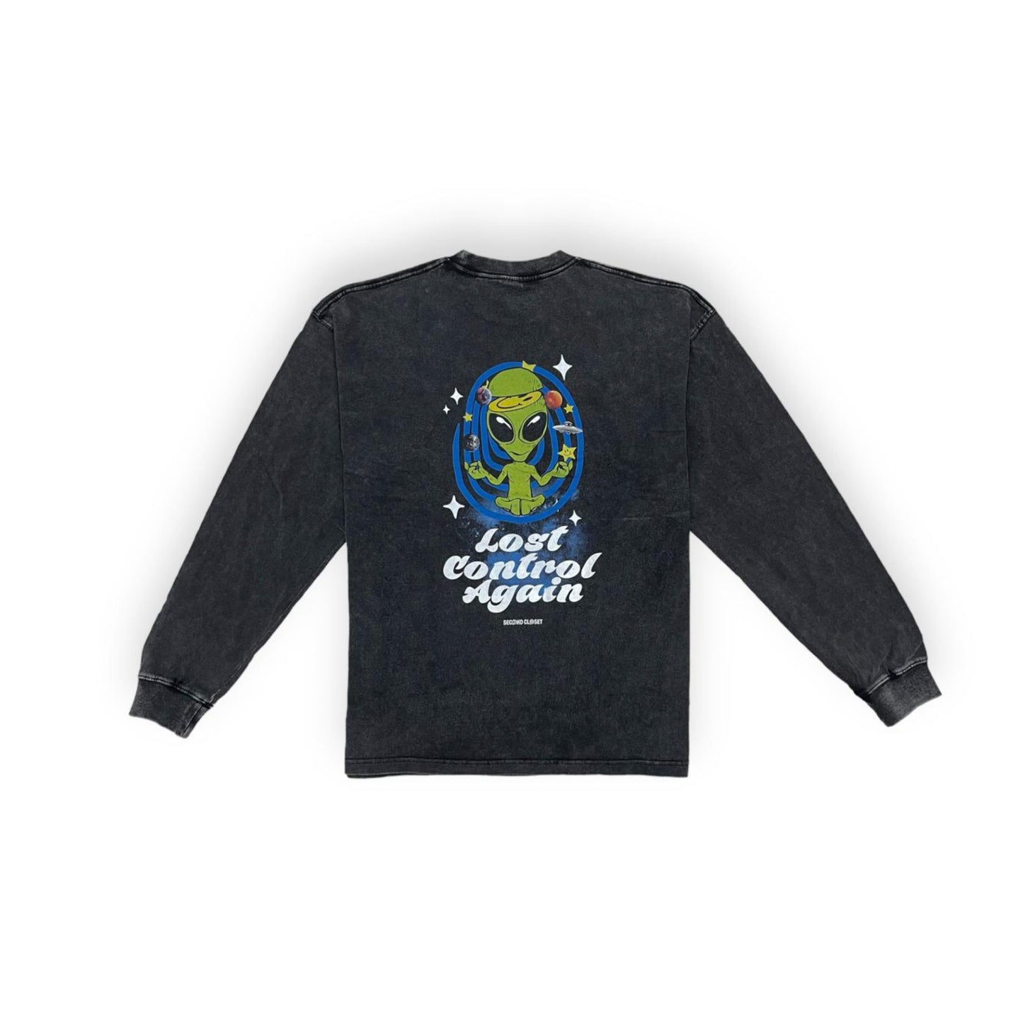 2ND CLOSET “LOST CONTROL” ACID WASHED L/S T-SHIRT