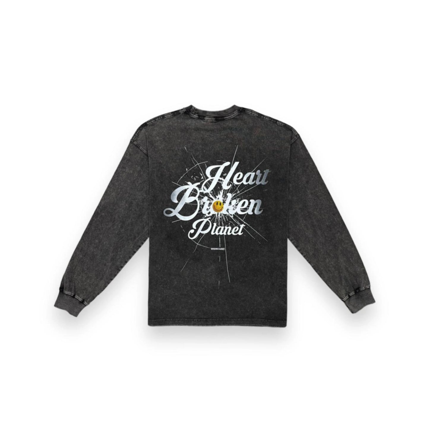 2ND CLOSET “HEART BROKEN PLANET” ACID WASHED L/S T-SHIRT