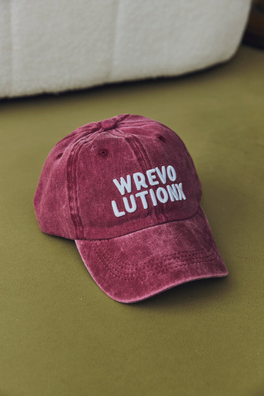 WREVOLUTIONX Classic Logo Puff Embroidered Denim Washed Cap (5 colors)