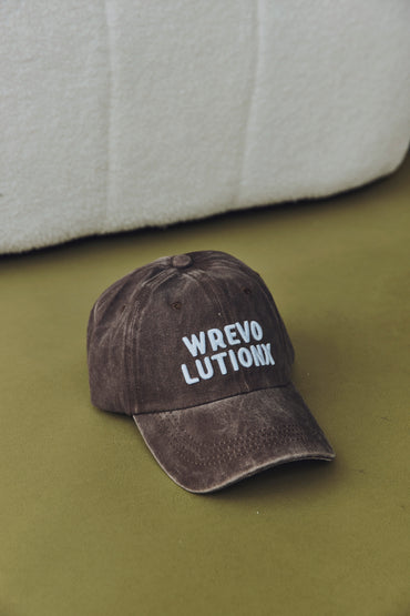 WREVOLUTIONX Classic Logo Puff Embroidered Denim Washed Cap (5 colors)