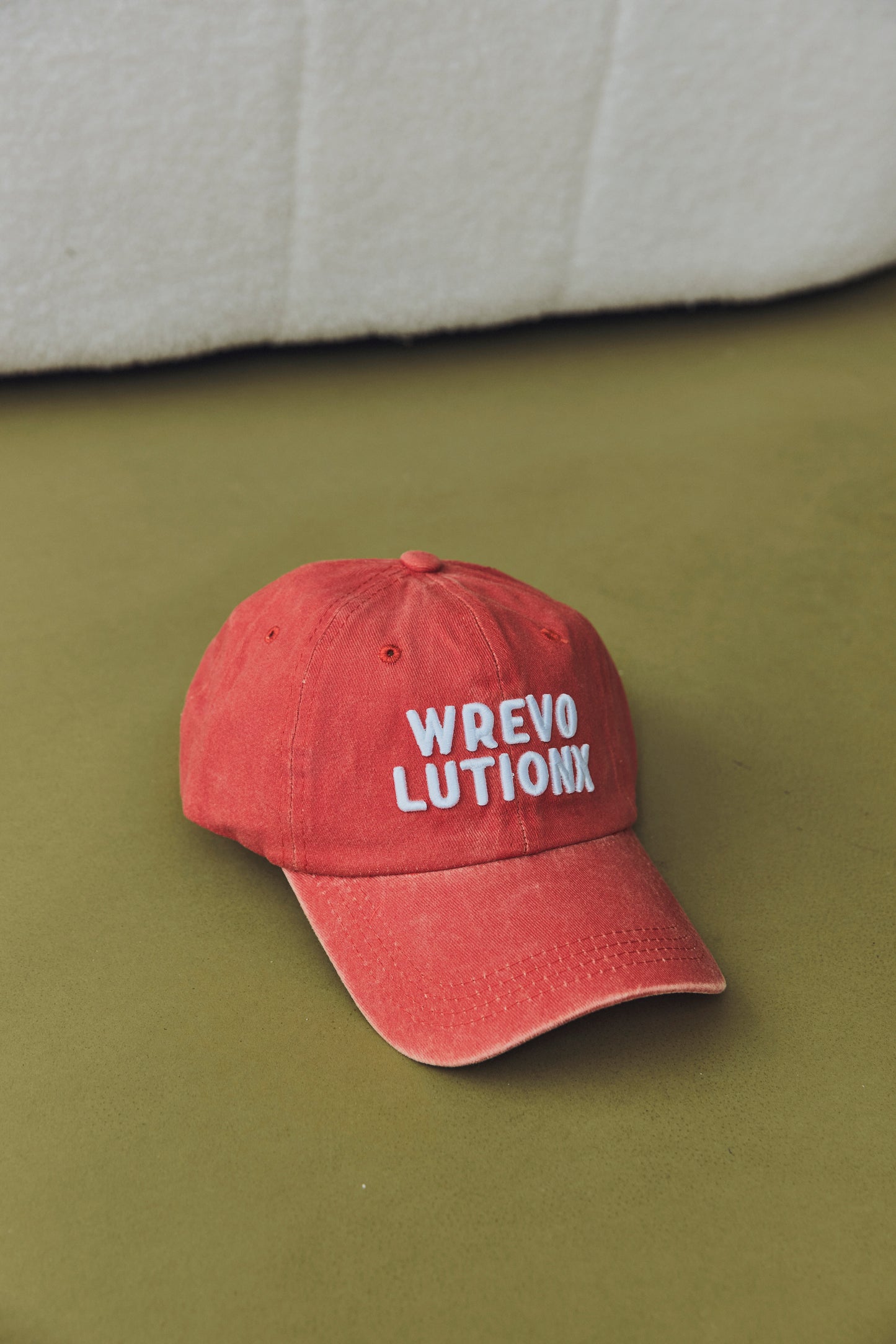 WREVOLUTIONX Classic Logo Puff Embroidered Denim Washed Cap (5 colors)