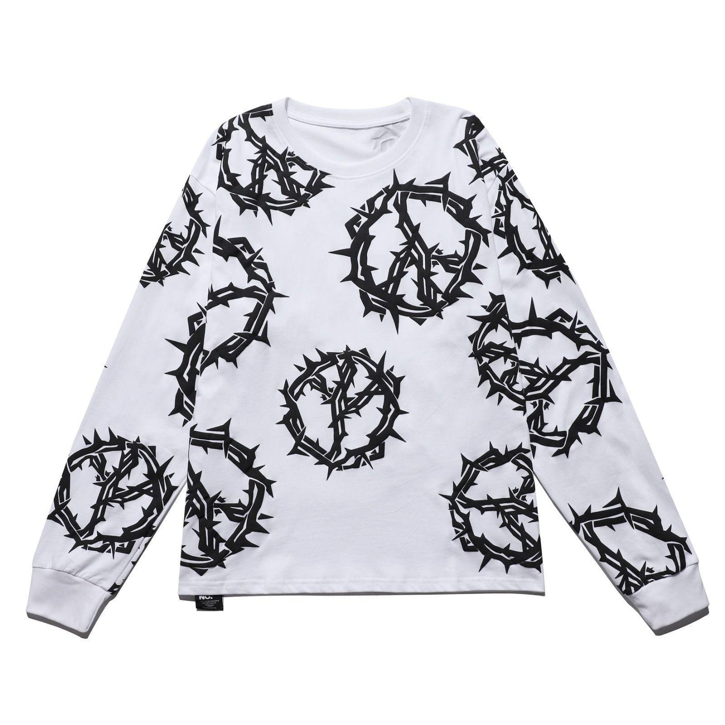 NUMBER R PEACE L/S PRINT TEE (WHITE)-NR_00001_S_WE