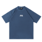 WREVOLUTIONX Pure Blue Textured Denim-Washed Heavy‑Weight T-Shirt (Golden Koi)
