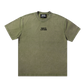 WREVOLUTIONX Matcha Green Textured Denim-Washed T-Shirt (Prosperity Koi)