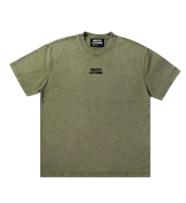 WREVOLUTIONX African Animals Matcha Green Textured Denim-Washed T-Shirt(Cheetah Hunter)