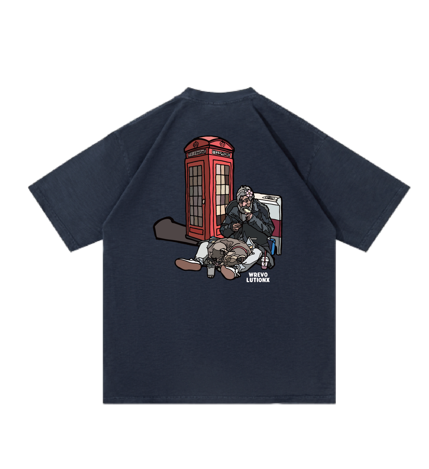 WREVOLUTIONX London Series - Navy Blue Textured Denim-Washed