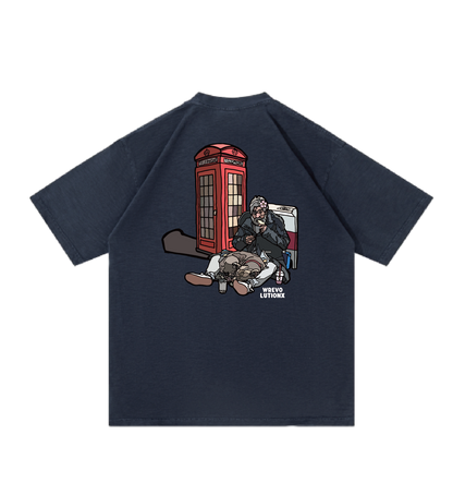 WREVOLUTIONX London Series - Navy Blue Textured Denim-Washed