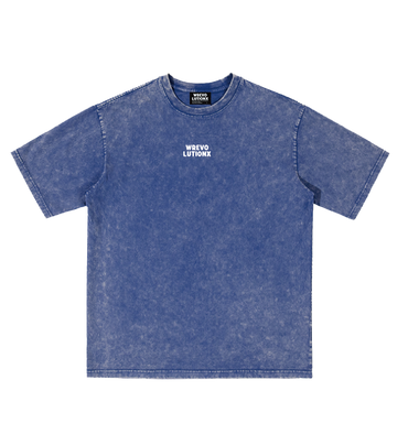 WREVOLUTIONX London Series - Navy Blue Denim Washed  T-Shirt (Last Tube)