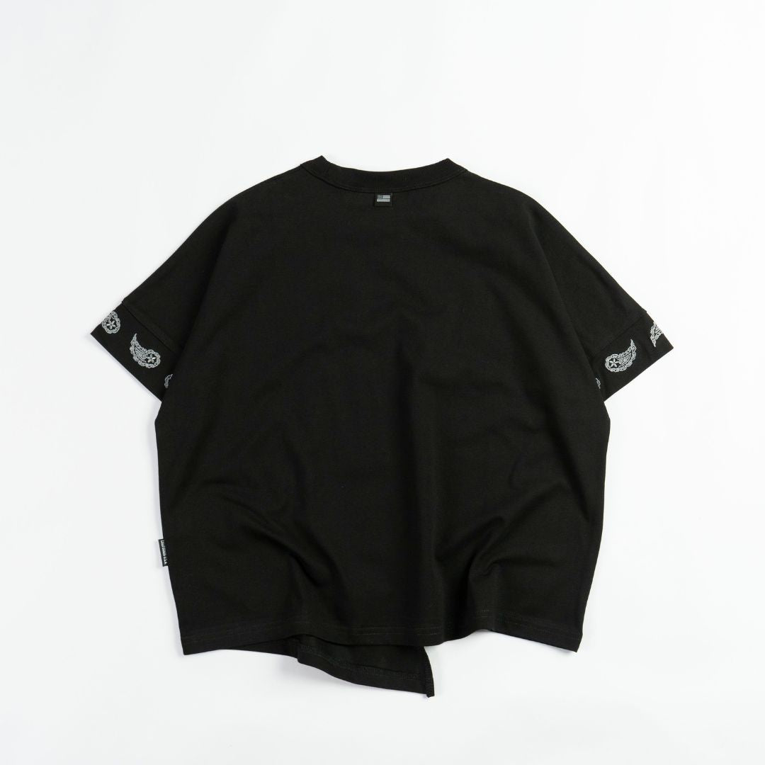 *PRE-ORDER FAIRFAX PAISLEY SLEEVE EMB CROP TEE