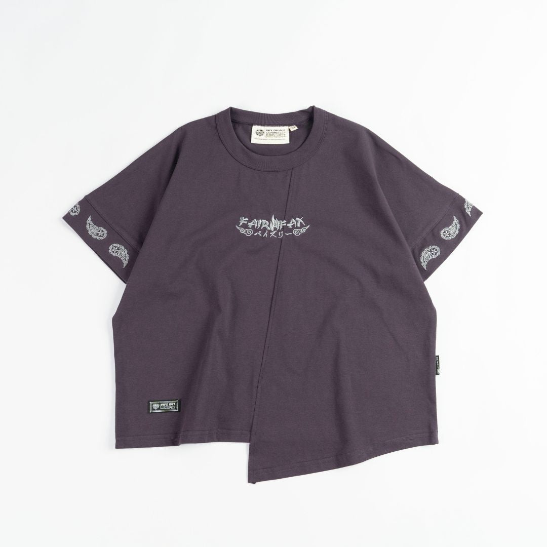 FAIRFAX PAISLEY SLEEVE EMB CROP TEE