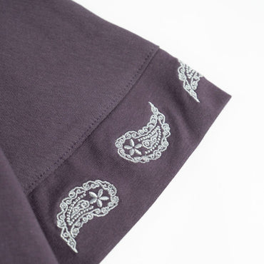 *PRE-ORDER FAIRFAX PAISLEY SLEEVE EMB CROP TEE