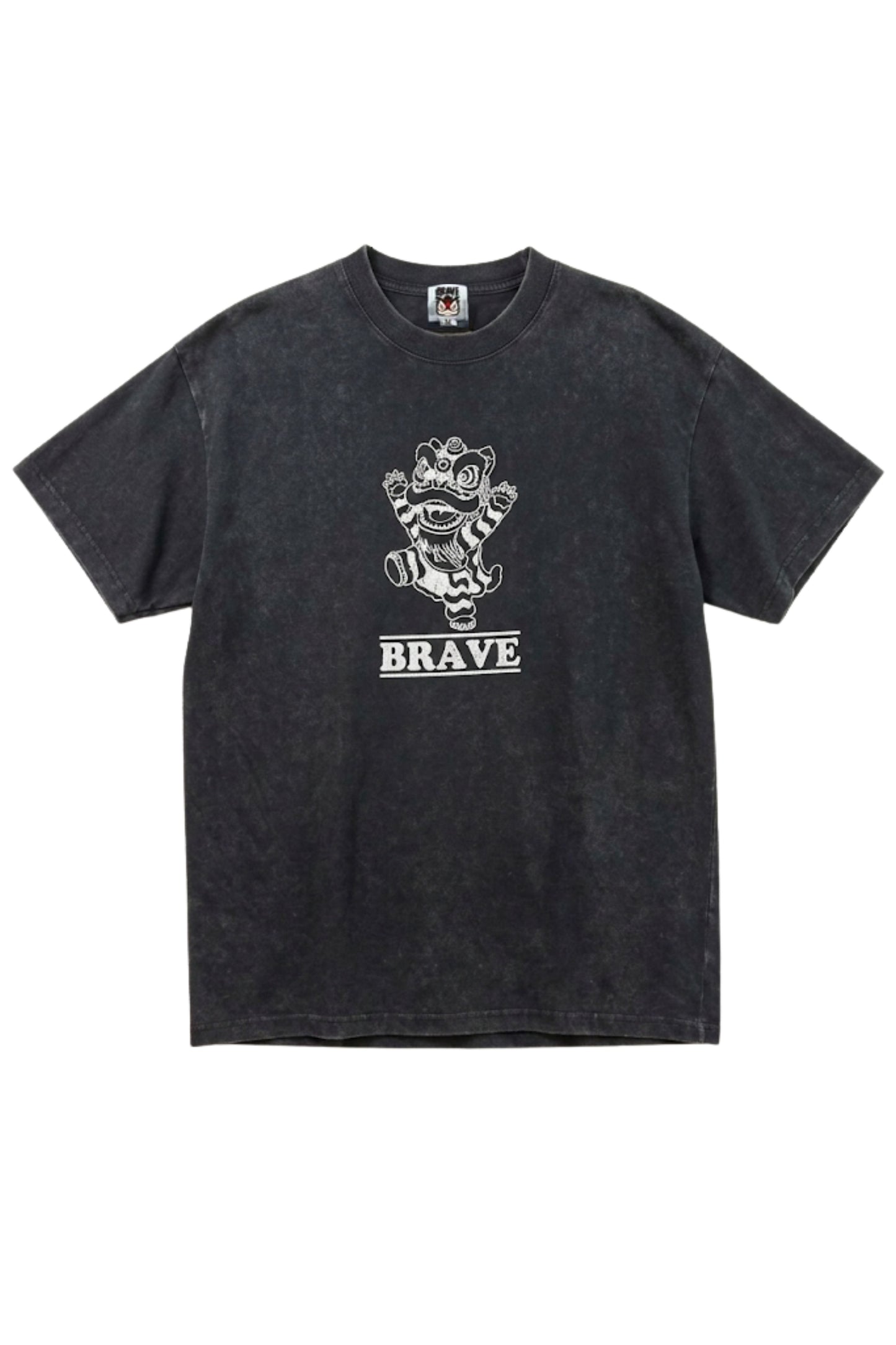 BRAVE BLACK HAPPY LION TEE