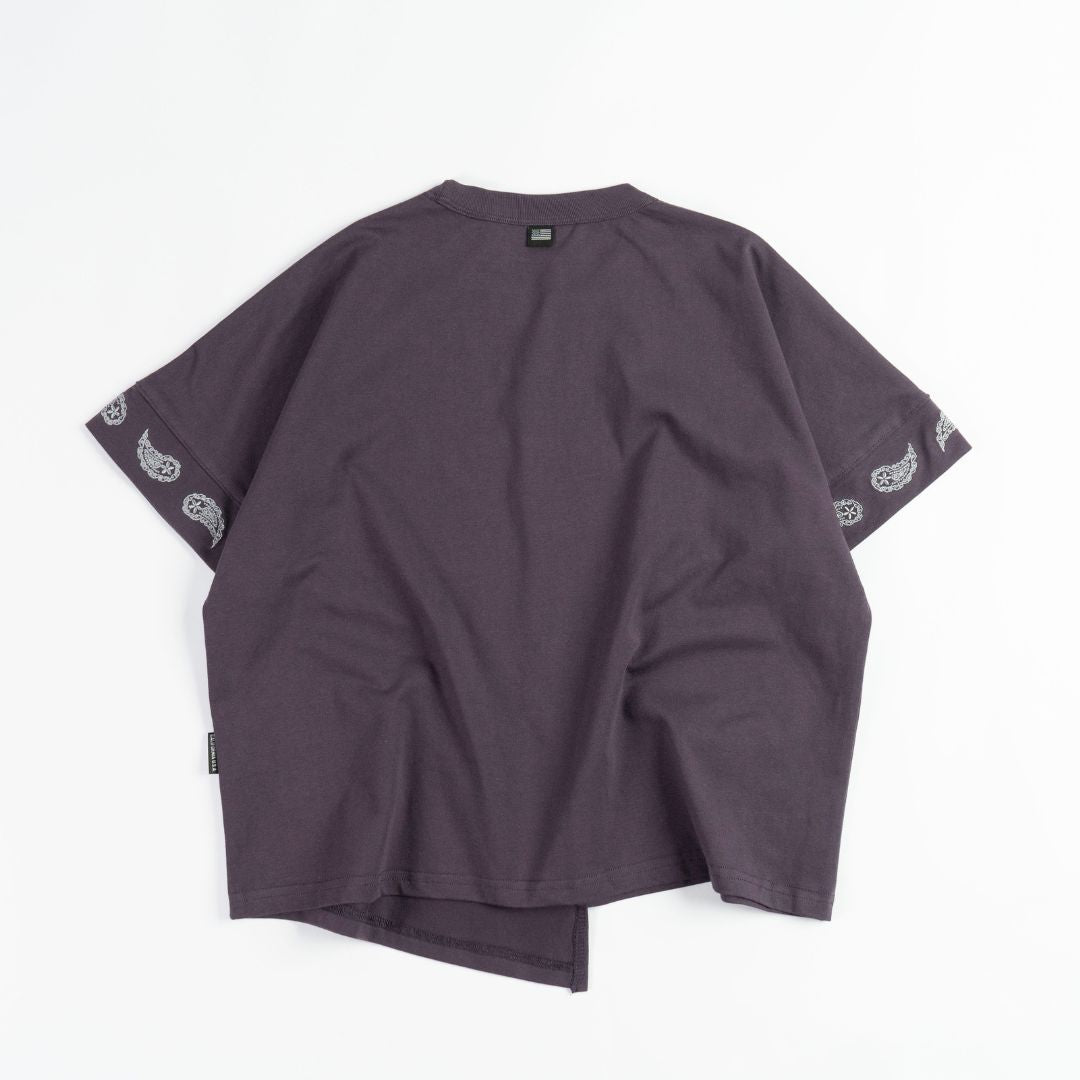 *PRE-ORDER FAIRFAX PAISLEY SLEEVE EMB CROP TEE