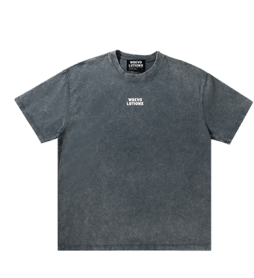 WREVOLUTIONX London Series - Dark Grey Textured Denim-Washed T-Shirt (Royal Cavalry)