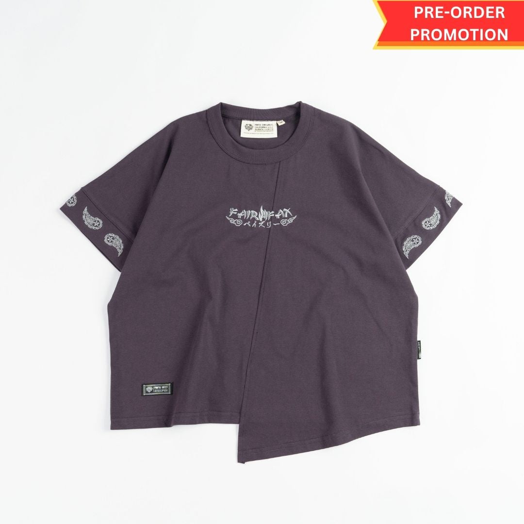 *PRE-ORDER FAIRFAX PAISLEY SLEEVE EMB CROP TEE