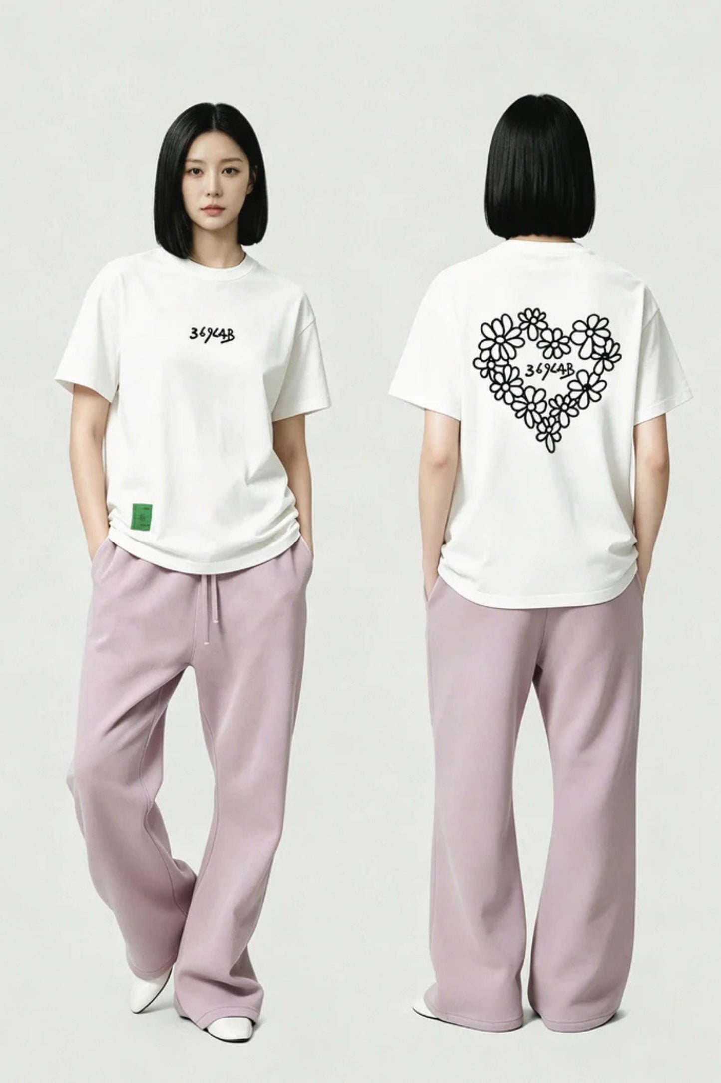 369 LAB SKETCH FLOWER HEART PRINT