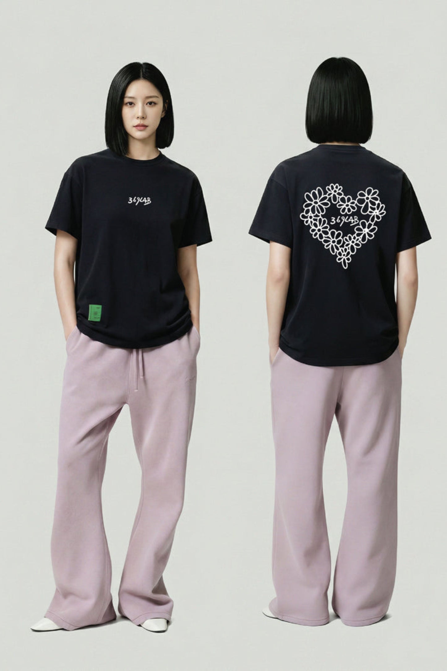 369 LAB SKETCH FLOWER HEART PRINT