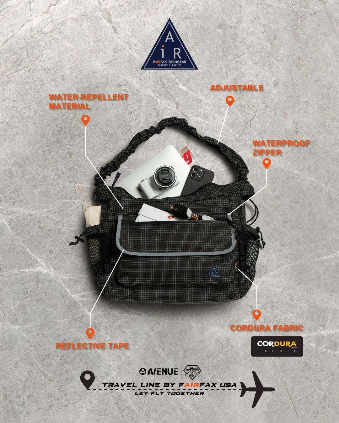 FAIRFAX DRSWSTRINGS SHOULDER BAG (CORDURA)