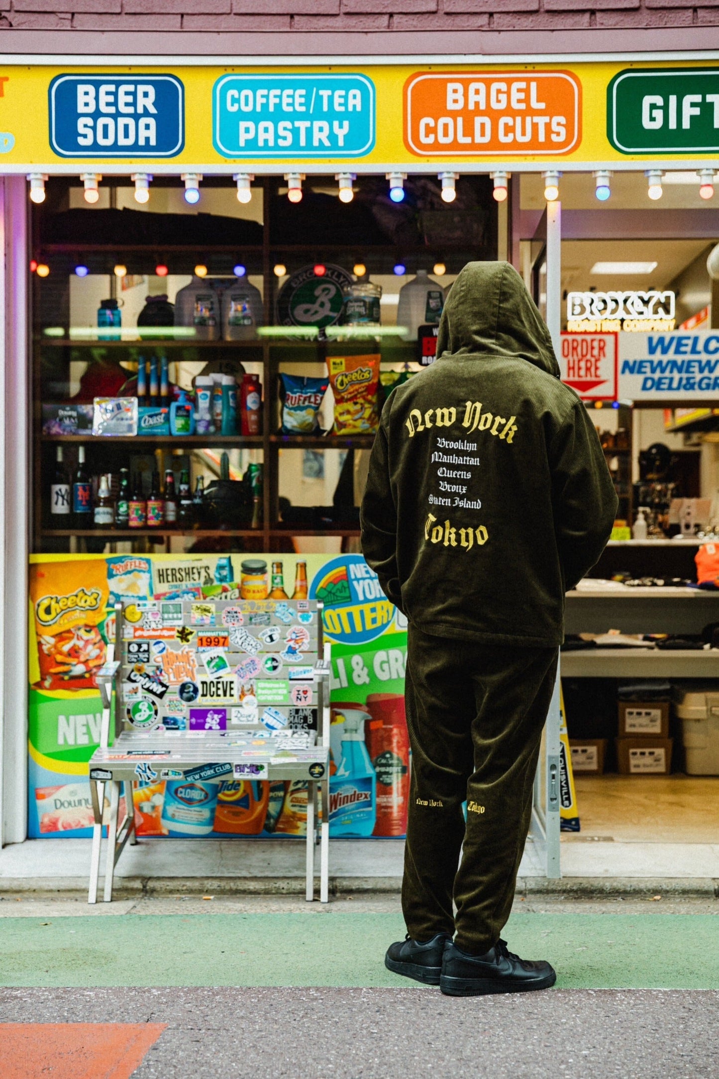 K’rooklyn CORDUROY TEXTILE ZIP HOODIE - KHAKI