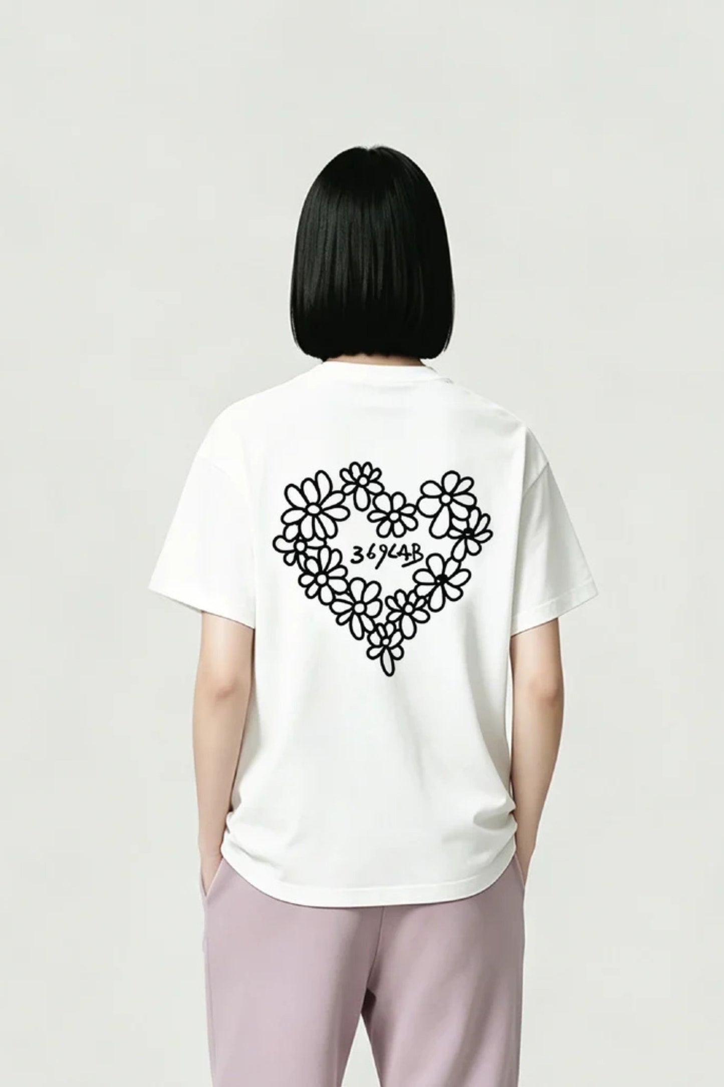 369 LAB SKETCH FLOWER HEART PRINT