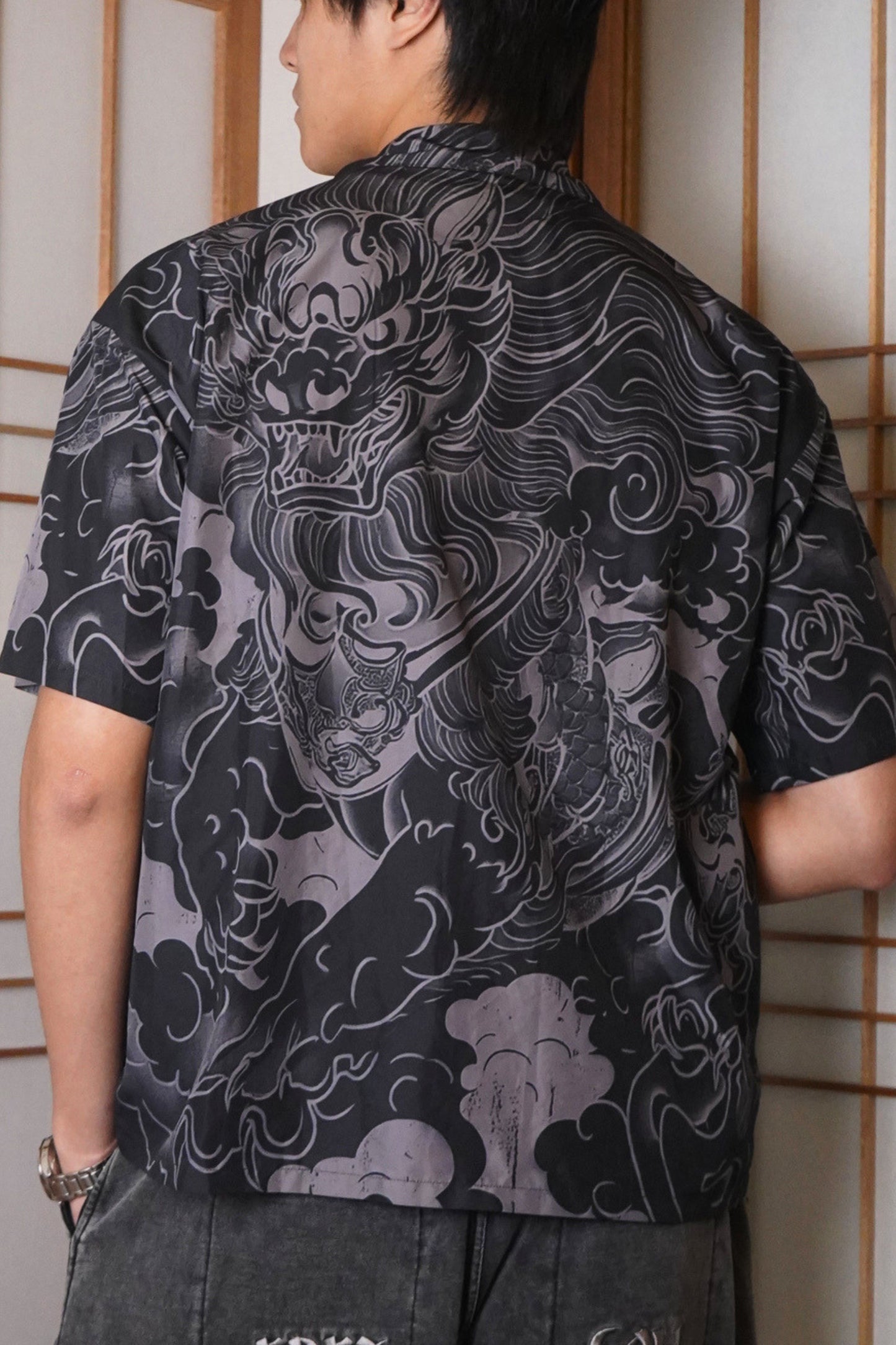 FAIRFAX KOMAINU OPEN COLLAR SHIRT