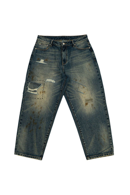 TRASHED DENIM PANTS