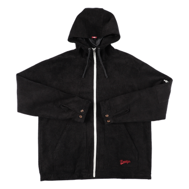 K’rooklyn CORDUROY TEXTILE ZIP HOODIE - BLACK