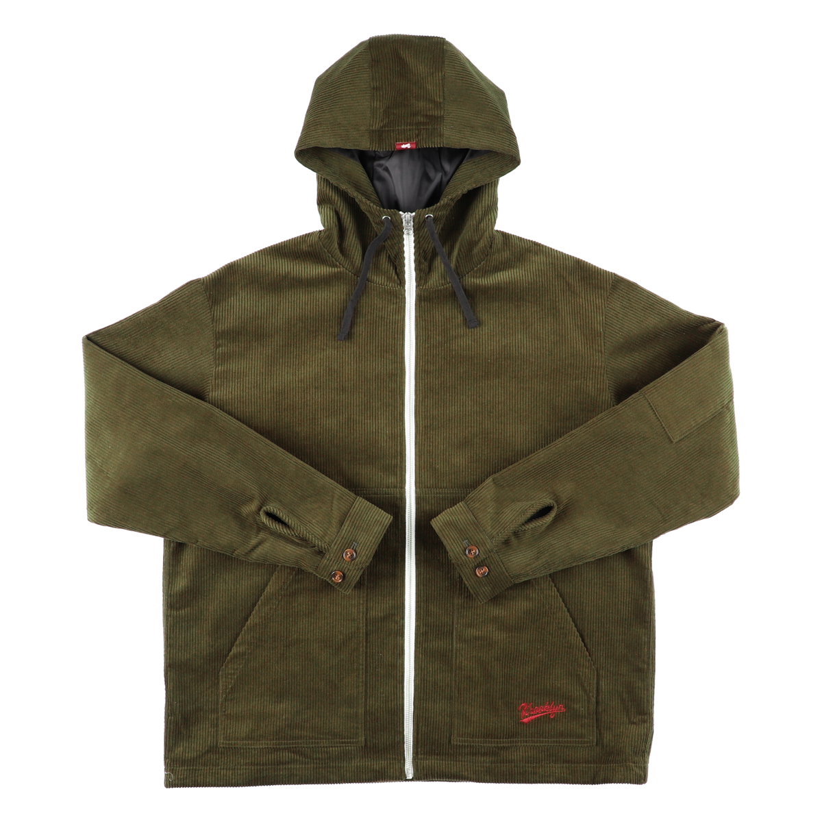 K’rooklyn CORDUROY TEXTILE ZIP HOODIE - KHAKI