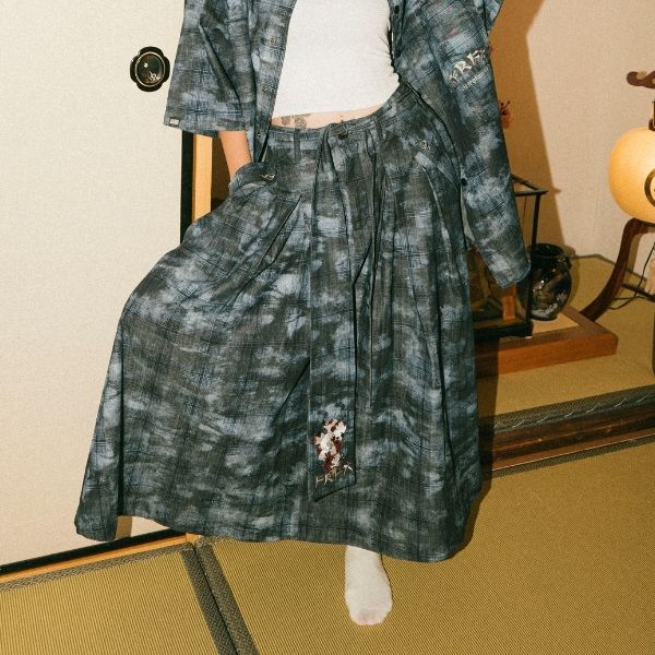 FAIRFAX CHECK DENIM KITSUNE DRESS