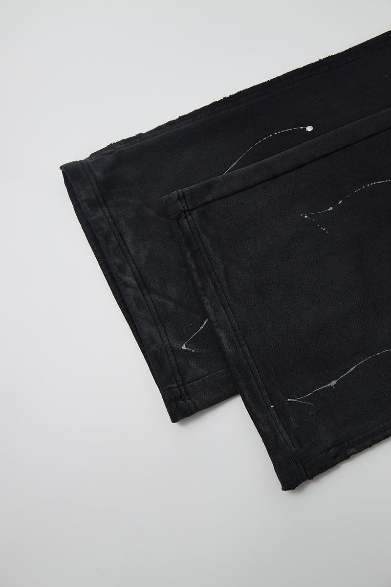 FUMBLE WASHED SWEAT PANTS - BLACK