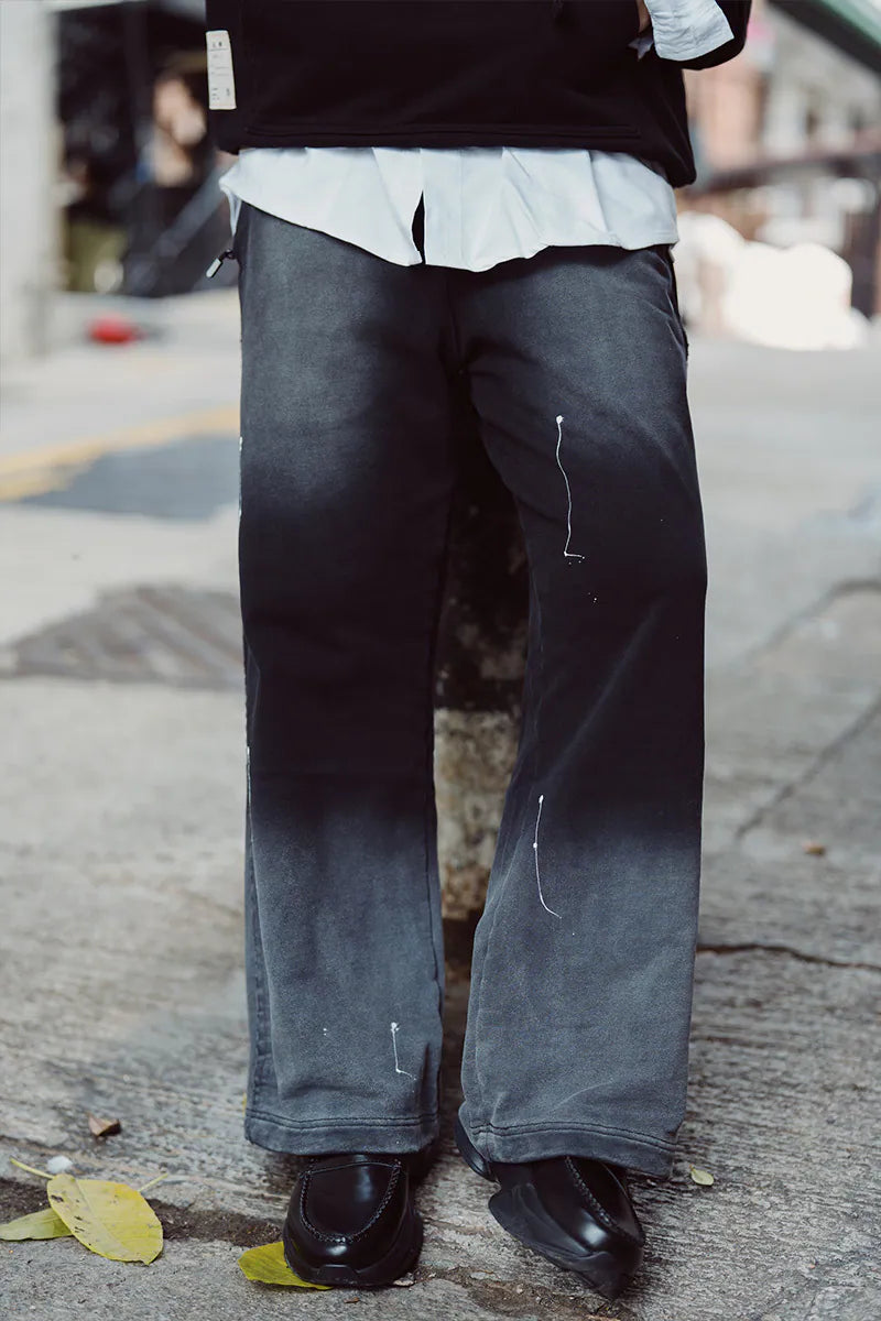 FUMBLE WASHED SWEAT PANTS - BLACK