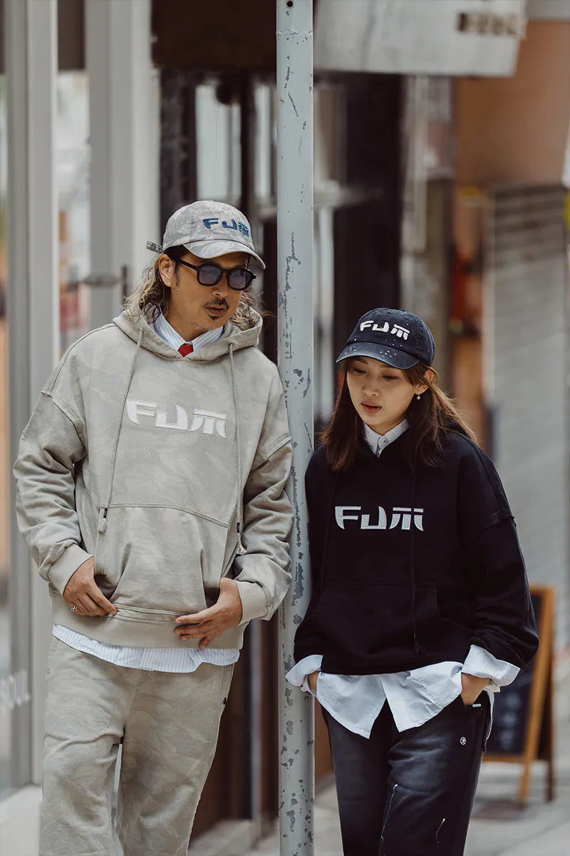 FUMBLE JAPANESE APPLIQUE HOODIES - BLACK