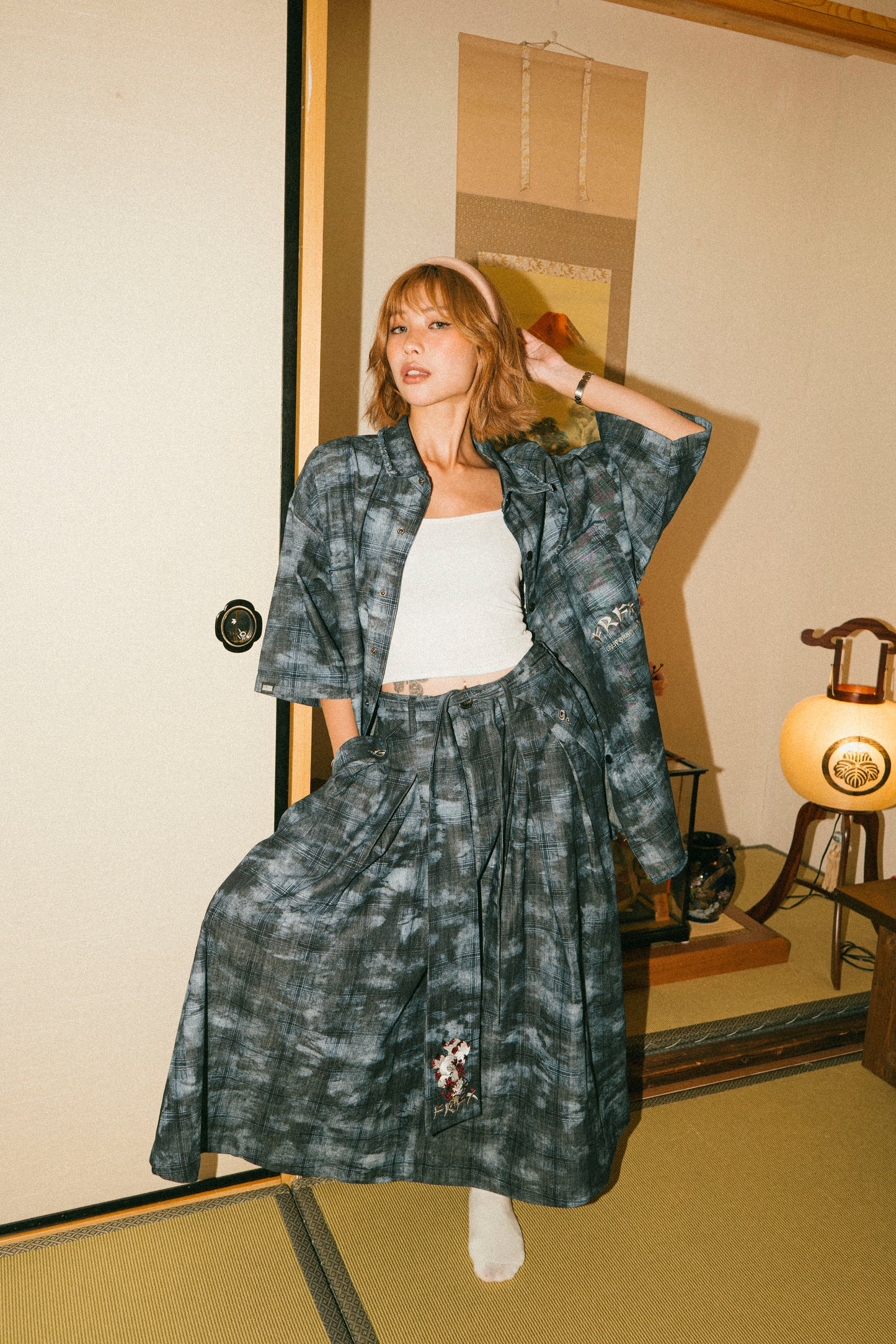 FAIRFAX CHECK DENIM KITSUNE SHIRT