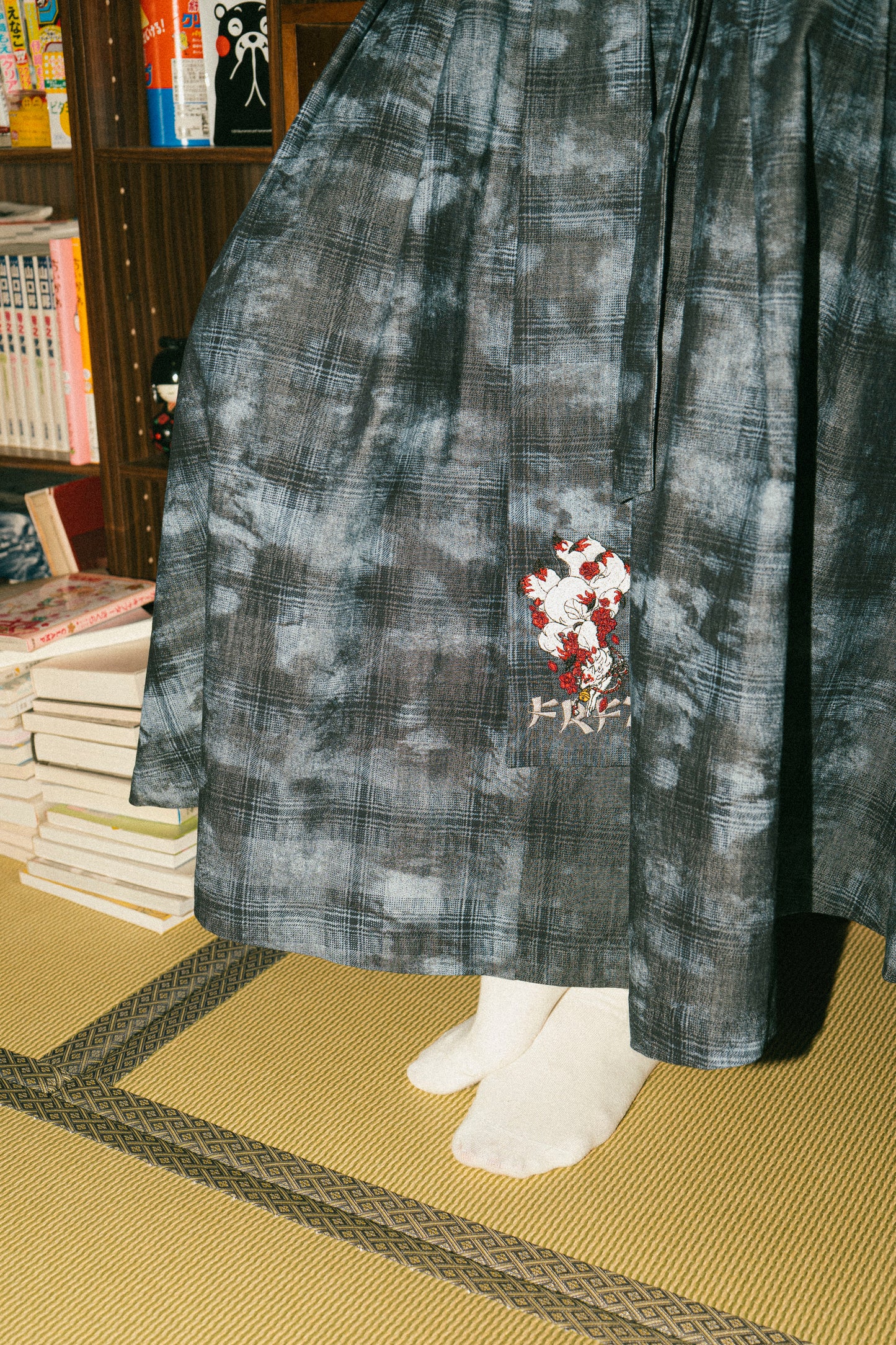 FAIRFAX CHECK DENIM KITSUNE DRESS
