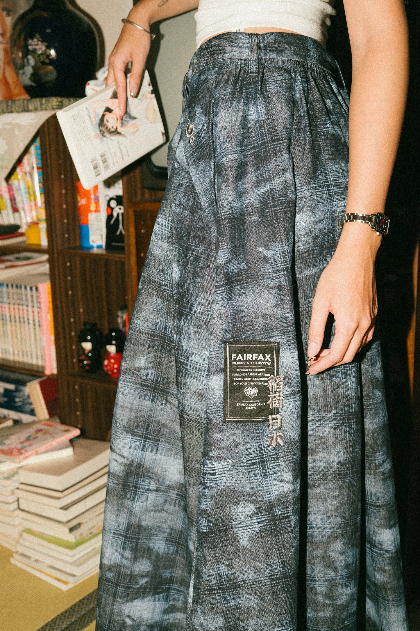 FAIRFAX CHECK DENIM KITSUNE DRESS