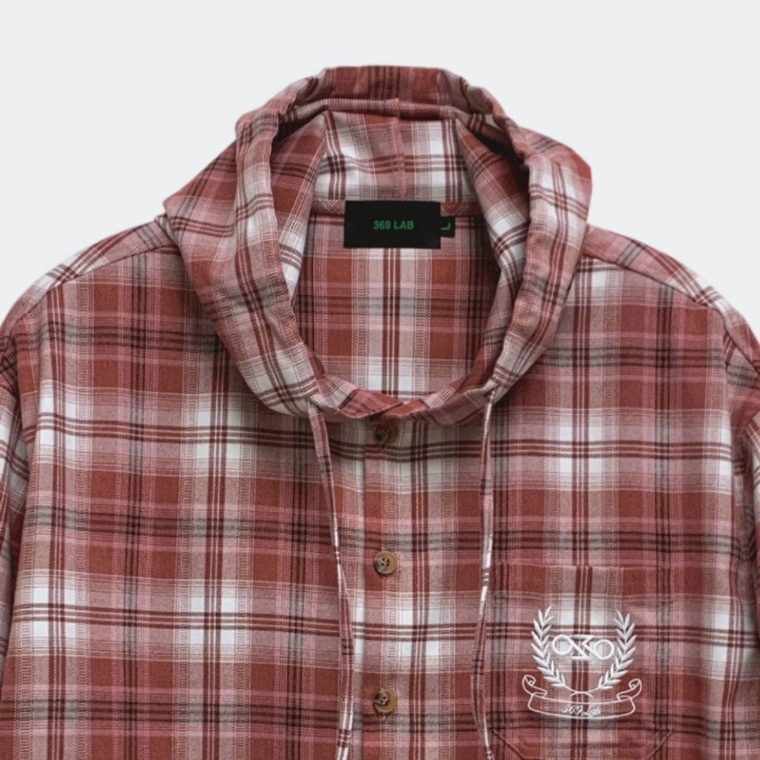 369LAB HOODED CHECK SHIRT (WOVEN)