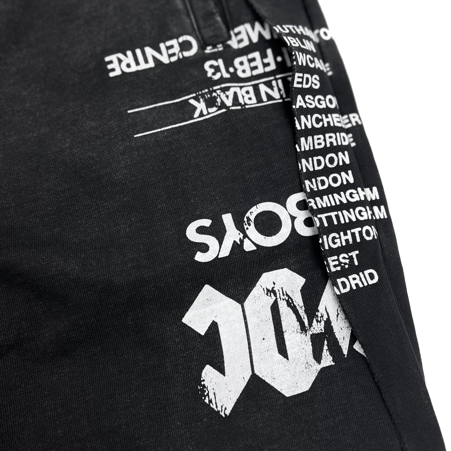 2ND CLOSET "BANDS" RECCONTRUCTED WIDE-LEG WASHED SWEATPANTS