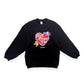 2ND CLOSET "BROKEN CLUB" BEAR PUFF PRINTED CREW - BLACK