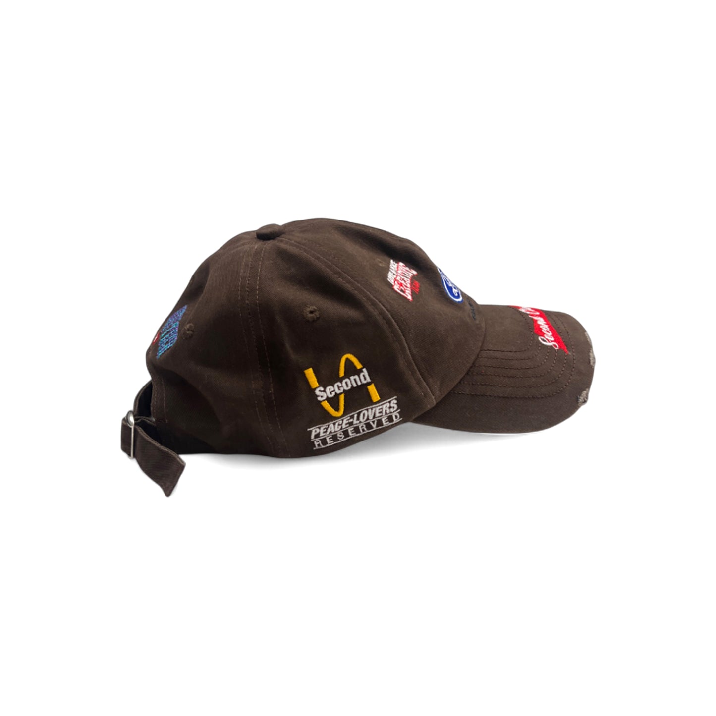 "LOVERS"LOGOS DAMAGED CAP
