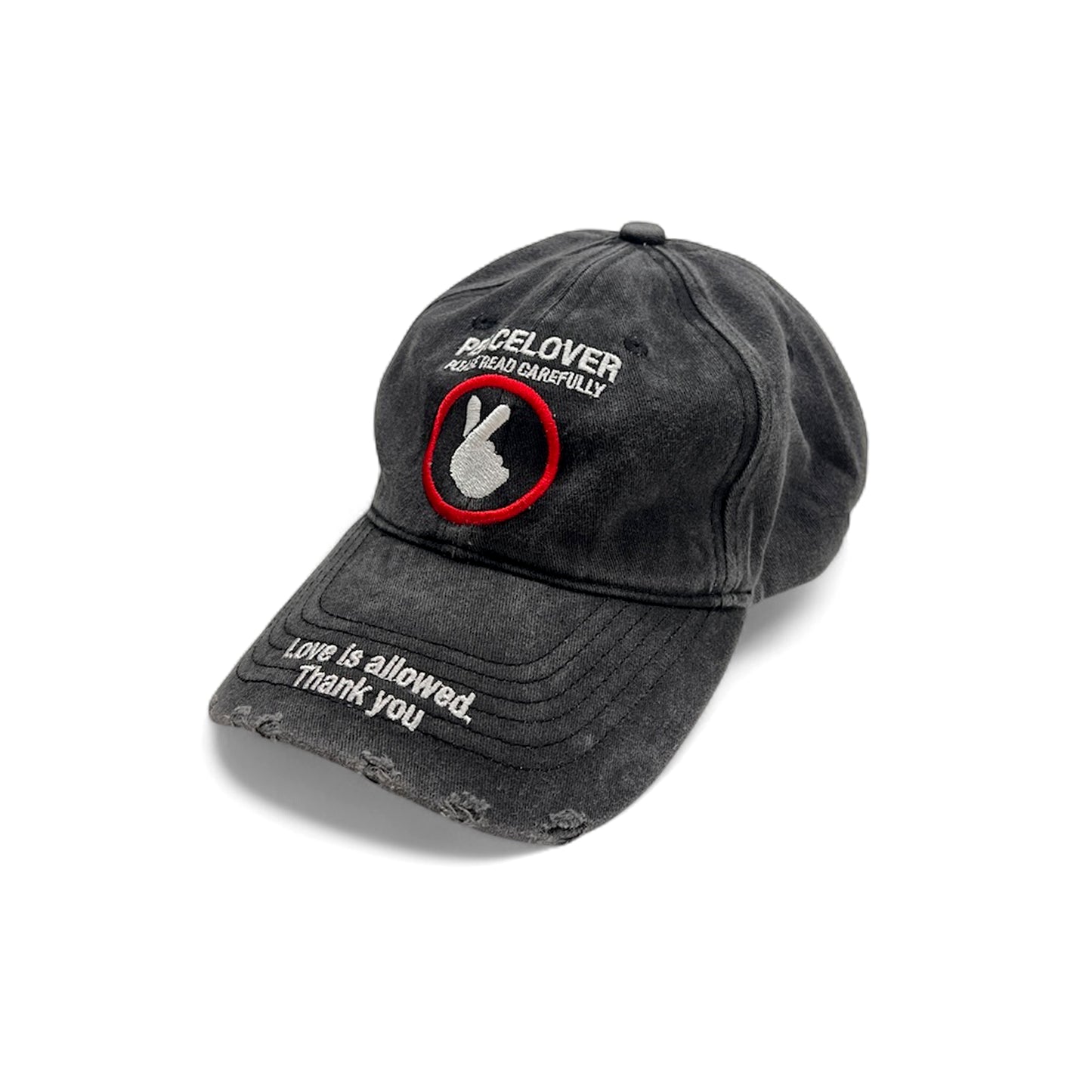 "LOVE IS EVERYWHERE" WASHED DAMAGED CAP
