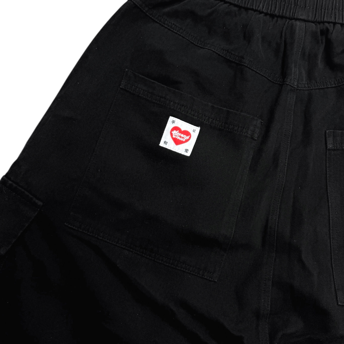 "PEACE LOVERS" WIDE LEG CARGO SHORTS
